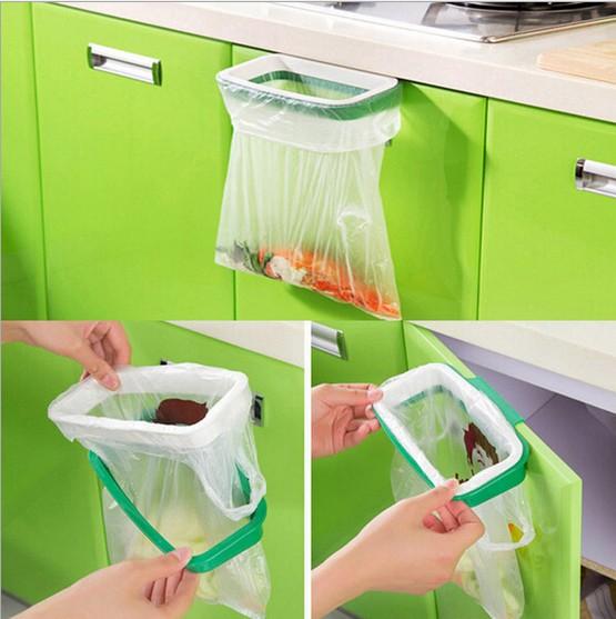 10pcs/lot Garbage Bag Storage Holder Rack Kitchen Cupboard Cabinet Door Hanging Garbage Rubbish Bag Storage Rack Kitchen OK 0260