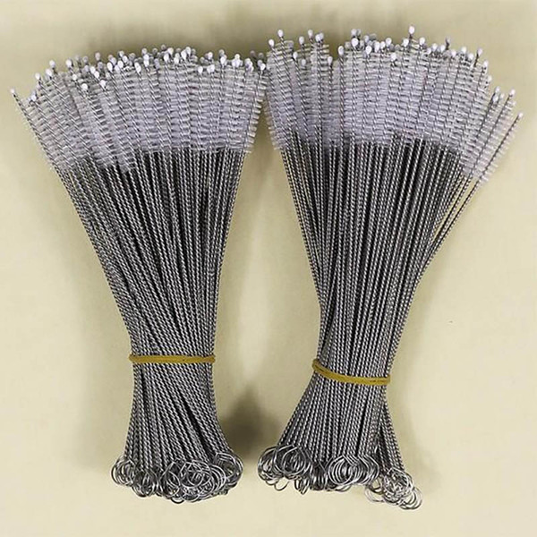 175*30*5mm Stainless Steel Nylon Straw Cleaner Cleaning Brush For Drinking PipeTube Baby Bottle Cup Household Cleaning Tools HH7-1071