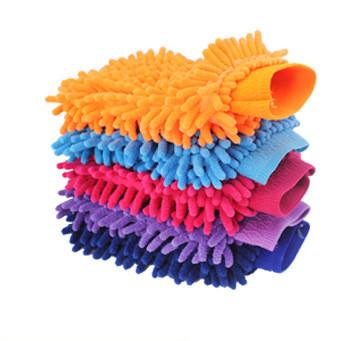 Chenille Gloves Double Side Coral Gloves for Car Glass Floor washing tools(5 PCS color random)