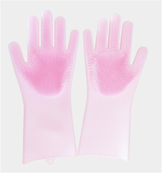 3 Color New Cleaning Brush Silicone Glove Clean the bathroom cook and pet car Magic glove Free shipping