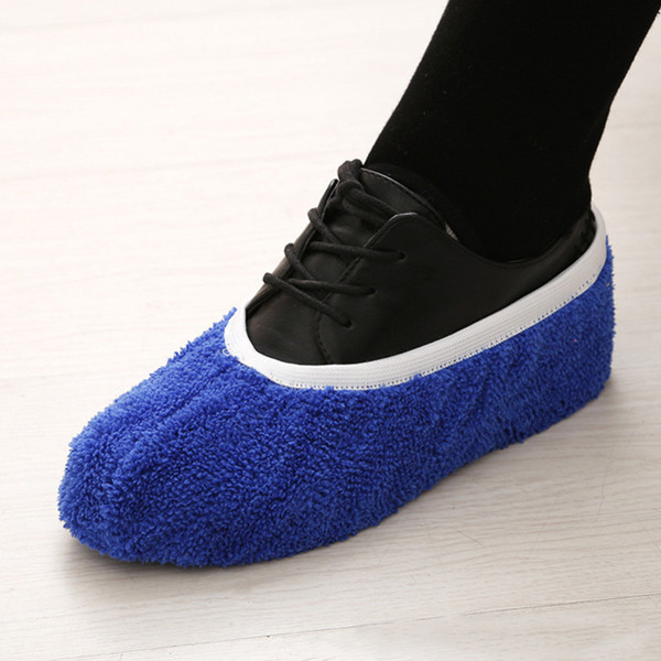 2Pcs/set Multifunctional Chenille Micro Fiber Shoe Covers Clean Slippers Lazy Drag Shoe Mop Caps Household Tools 7 Colors