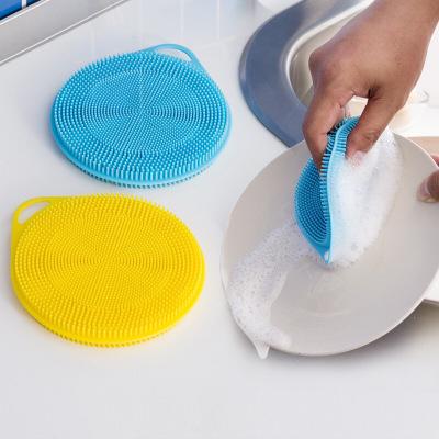 2018 Magic Silicone Dish Bowl Cleaning Brushes Scouring Pad Pot Pan Wash Brushes Cleaner Kitchen Silicone dish cloth