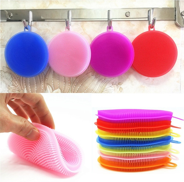 Colorful Silicone Dishwashing brush Easy To Carry Cup brush Kitchenware Vegetable and fruit cleaning brush Household Tools mk0734