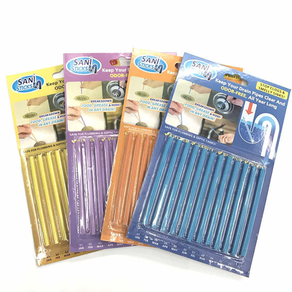 12pcs/bag Sani Pipeline Kitchen Toilet Bathtub Decontamination Rod Sticks Sewer Cleaning and Deodorizer Unscented Sani Sticks Drain Cleaner