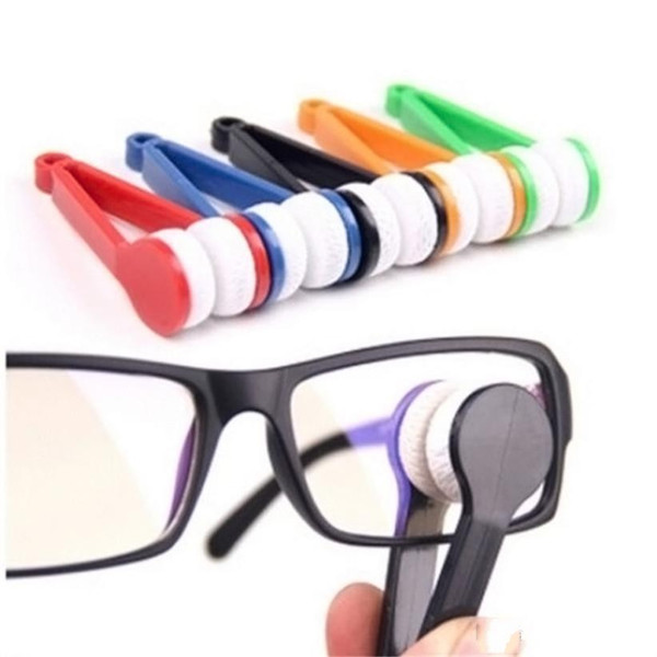 Two-side Sunglasses Brush Eyeglass Microfiber Spectacles Cleaner Brush Cleaning Tool Random Glasses Rub Cleaner Glasses tool