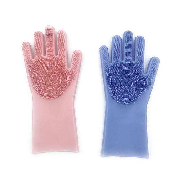 Magic Silicone Dishwashing Glove Kitchen Bed Bathroom Cleaning Tool Scrubber Heat Insulation Housework Brush Dirt Eco Friendly Late 161g