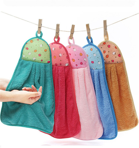 New hanging cartoon hanging towel coral fleece wipes cleaning dish cloth absorbent lint oily dish towel