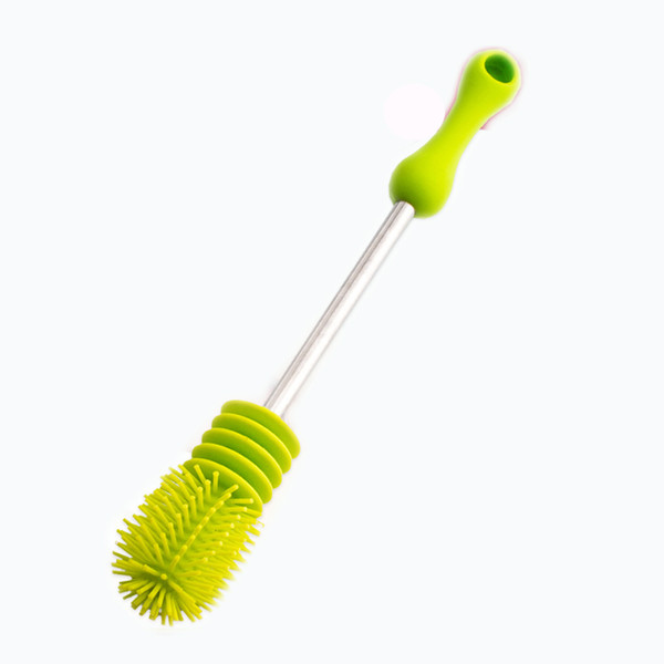 Silicone Bottle Cleaning Brush with 10inch Long Handle Soft Collapsible Brushes for Water Bottle Baby Feeding Bottle Household Cleaning Tool