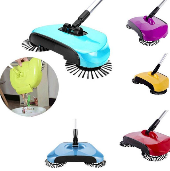 Automatic Hand Push Sweeper Magic Spinning Broom Cleaning No Electric Household Sweeper Dustpan Set Floor Home Cleaning 3 in1 KKA1675