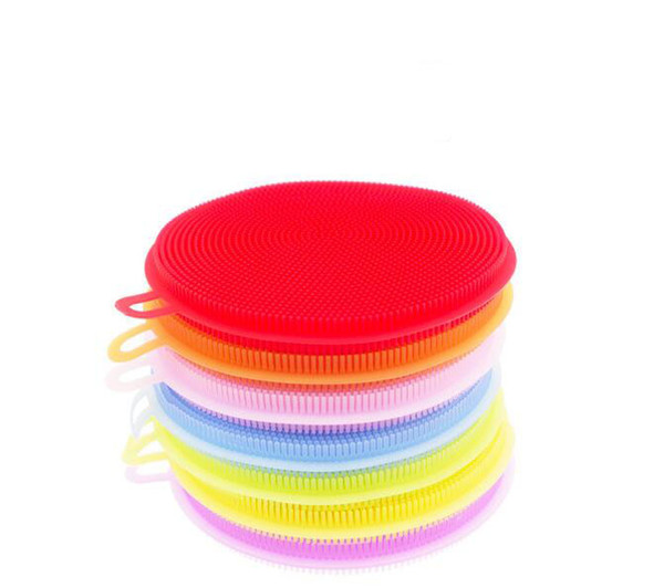 8 colors Magic Silicone Dish Bowl Cleaning Brushes Scouring Pad Pot Pan Wash Brushes Cleaner Kitchen