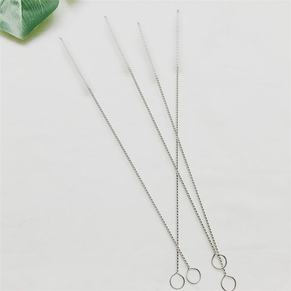 China Factory Supply Nylon Metal Drinking Straws Brush, 230MM Long Reusable Straws Brush Straw Cleaning Brush