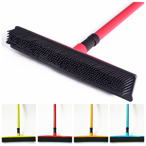 Squeegees broom pet hair Removal Broom Telescoping Handle Carpet Rubber Broom Removable Rod Floor Water Removal Window Cleaning