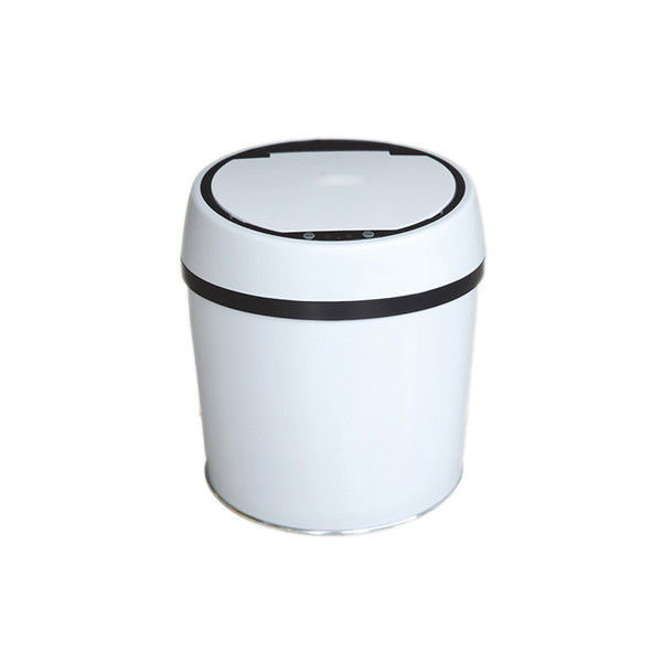 6L Automatic Trash Can Touchless Intelligent Induction Garbage Bin With Inner Bucket Contactless Circulator Quiet Lid Close Can White