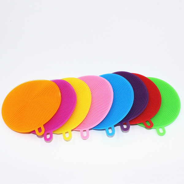 Magic Silicone Dish Bowl Cleaning Brushes Scouring Pad Pot Pan Wash Brushes Cleaner Kitchen 8 colors z6