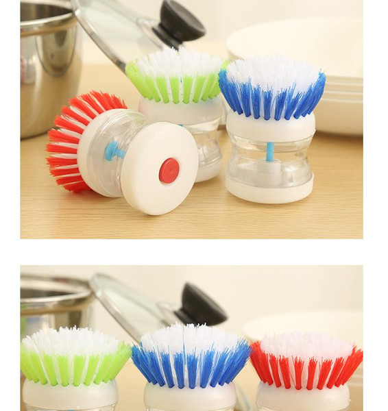 Free shipping kitchen automatic liquid scrubbing pots for household cleaning brush pressure liquid dishwashing brush brush Xiguo