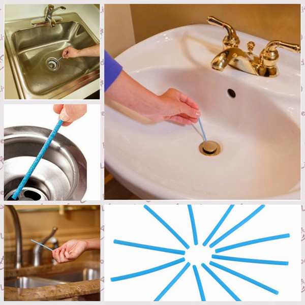 Cleaning Sticks Bathroom Kitchen Sewage Decontamination Cleaning Brush Sink Tube Dredge Pipe Snake Tools Cleaner Rod 6 colors YFA266