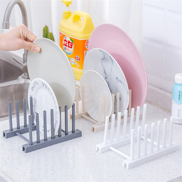 Detachable Plastic Dish Rack Plastic Dishes Tray Rack Kitchen Storage Rack Shelf Detachable Dish Plate Pot Lid Cover Drain Holder