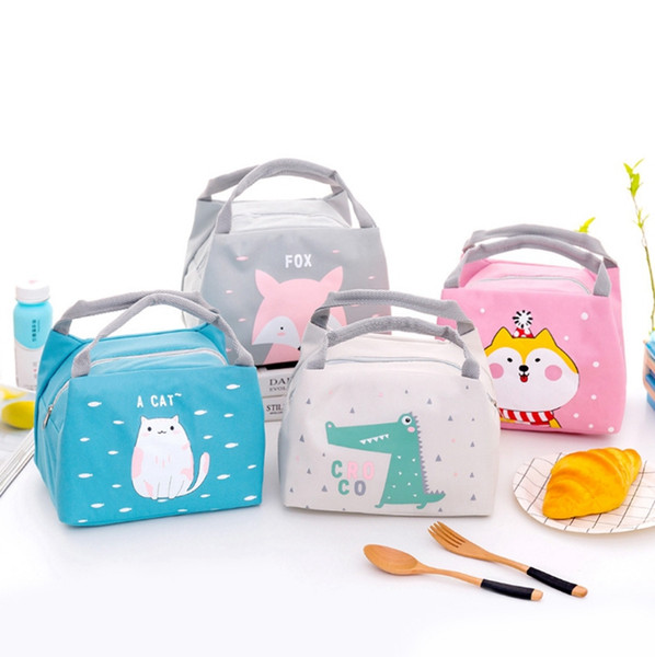 Lunch Bags Portable Insulated Food Picnic Tote Thermal Cooler Lunch Bags Cartoon Picnic Storage Bag Unicorn Fox 20 Designs Wholesale YW3283