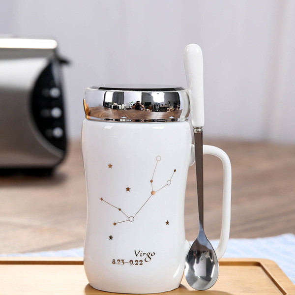 2018 New Design Top Fashion Creative 12 Constellation Mug 445ml Home Ceramic Cup Coffee Milk Tea Drinkware Novetly 1pc Gifts Hot Sale