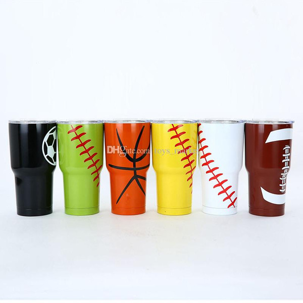 Stainless Steel Cups Baseball Tumbler Mugs 30 oz Softball Basketball Football Stainless Steel Tumblers Travel Car Cups Vacuum Insulated Be