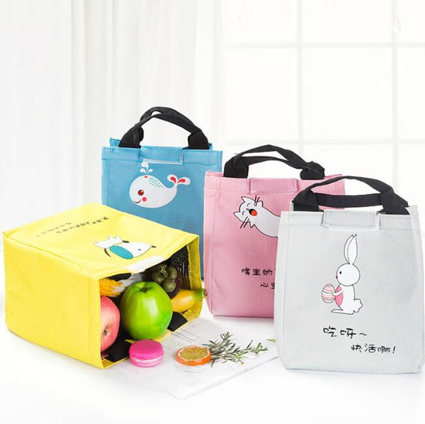 oxford insulated cooler lunch bags portable cartoons kids school food drink storage bag portable picnic container holder lunch box bags