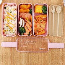 900ml Lunch Box 3 Layer Wheat Straw Bento Boxes Microwave Dinnerware Food Storage Container Lunchbox Eco friendly