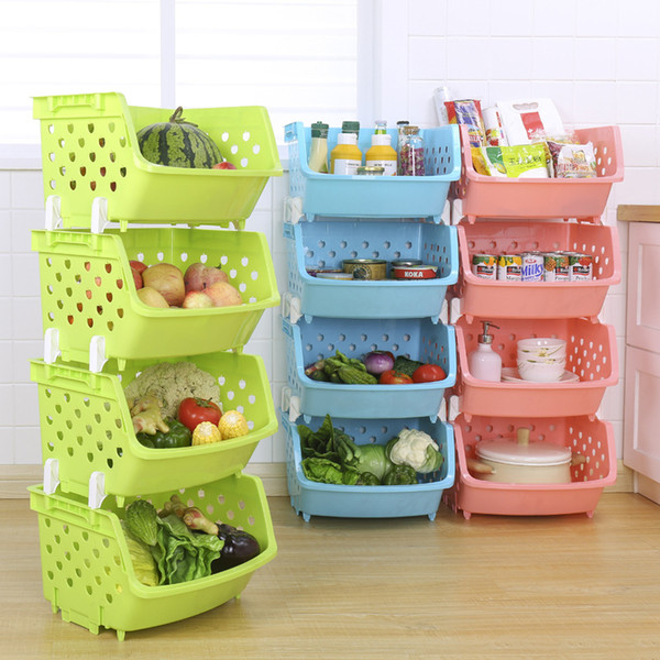 Superimposed Storage Baskets Kitchen Fruit And Vegetable Basket Multi-function Storage Basket Save Space Stacking Debris Baskets