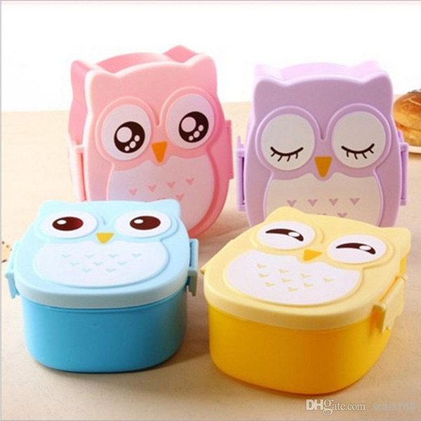 800-1000ML Owl Lunch Box Bento Boxes Food-Safe Food Container Storage Box For Kids Student Adult HH9-2082