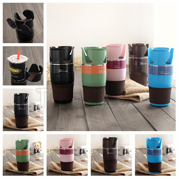 5 Colors Adjustable 5 in 1 Auto Multi Cup Holder Cradles Mounts Multifunction Car Drink Holders Mug Hooks T2I5083