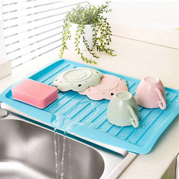 New Drain Rack Kitchen Plastic Dish Drainer Tray Large Sink Drying Rack Worktop Organizer drying rack for dishes cup