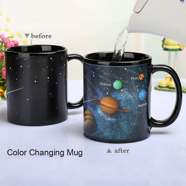 2019 Free Shipping Top Fashion Creative Gifts Starry Solar System Color Changing Cup 330ml Home Ceramic Cup Coffee Milk Tea Drinkware