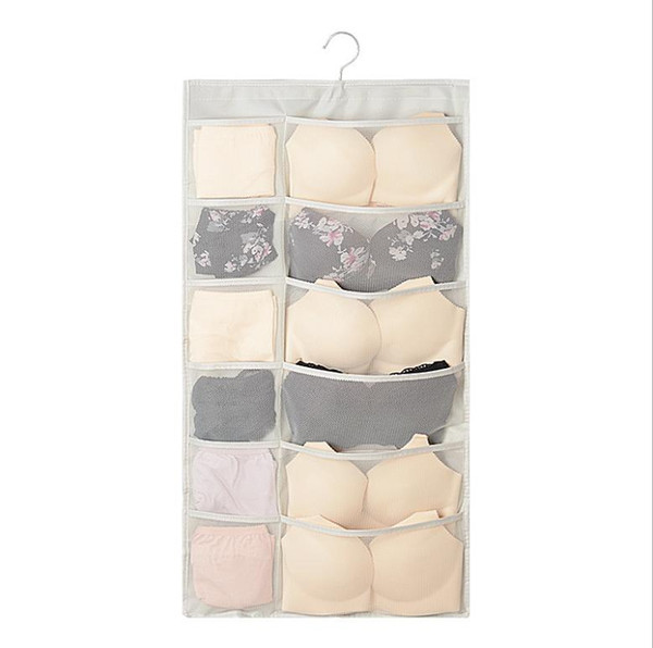 Underwear Underpants Storage Hanging Bag Double-sided Storage Bag Clothes Socks Bag Wall Hanging Bags Oxford cloth washable Bedroom Storage