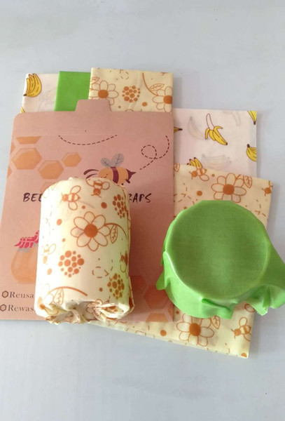 2019 Hot Selling Non-toxic Waterproof Reusable Organic Beeswax Food Wraps Durable Bulk Food Storage The green environmental protection