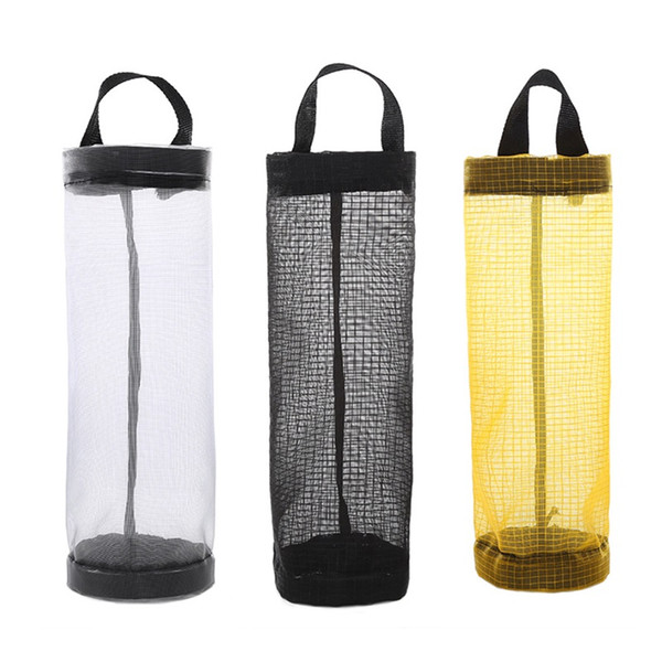 Hanging Storage Bag 3 Colors Wall Hanging Storage Mesh Bag Useful Kitchen Organizer Garbage Bag Holder