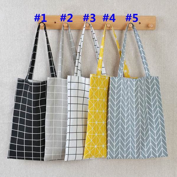 Reusable Grocery Bags Plaid Candy Color Large Capacity Straw Beach Bags Hand Bag Women Casual Leisurely Shoulder Bag HH9-2095