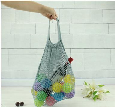 2019 Fashion String Shopping Fruit Vegetables Grocery Bag Shopper Tote Mesh Net Woven Cotton Shoulder Bag Hand Totes Home Storage Bag