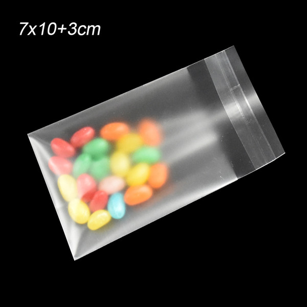 7*10+3cm Matte Clear Self Seal Candy Bag Retail Translucent Frosted Plastic Self Adhesive Bag Glue Seal Cookie Bag 500 Pieces