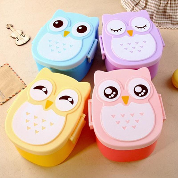 Cartoon Owl Lunch Box Bento Boxes Food-Safe Food Container Storage Box Organization For Kids Student Adult HH9-2082