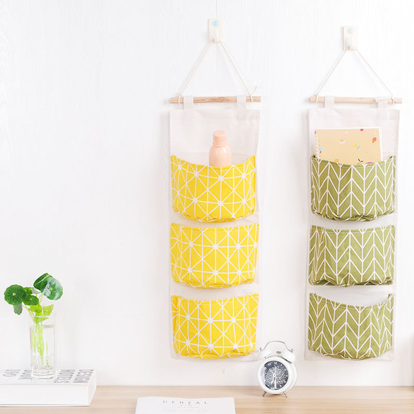 Cabinet Door Organizers Cotton Linen Wall Hanging Organizer Bags Storage Bag Door Hanging Sundry Bags Sundry Sorting Waterproof Bags