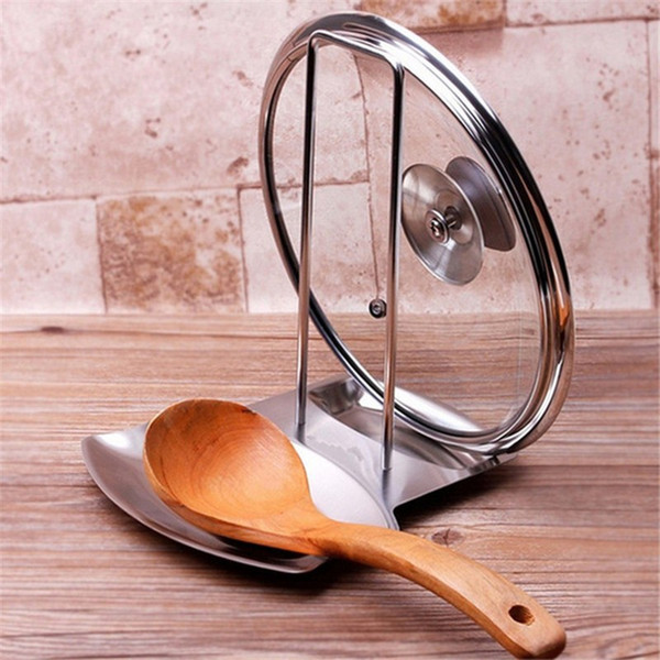 Soup Spoon Rack Stainless Steel Pan Pot Cover Lid Rack Spoon Holder Stove Organizer Storage Kitchen Accessories