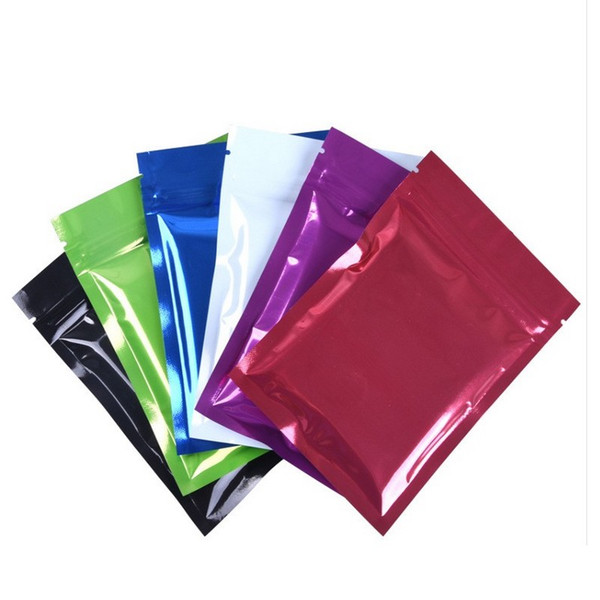 100pcs/Lot Food Package 6 Colors Food Moistureproof Bags Snack Cookie Aluminum Foil Bag Food Packaging Ziplock Bags 10 Lots DHL