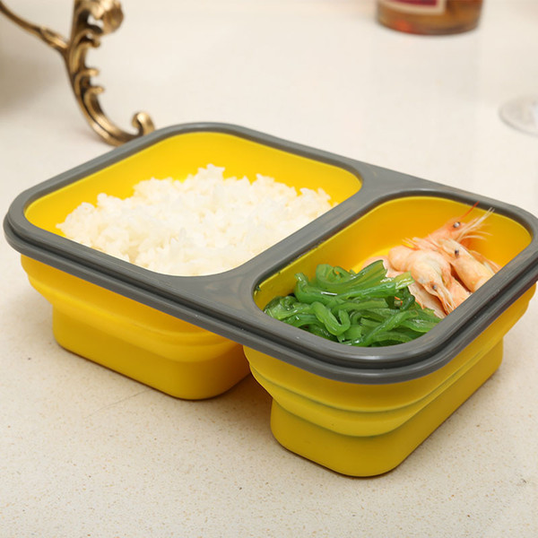 Food Grade Collapsible Silicone Lunch Box Food Storage Containers Food Fruits Holder Portable Microwave Oven Bento Box