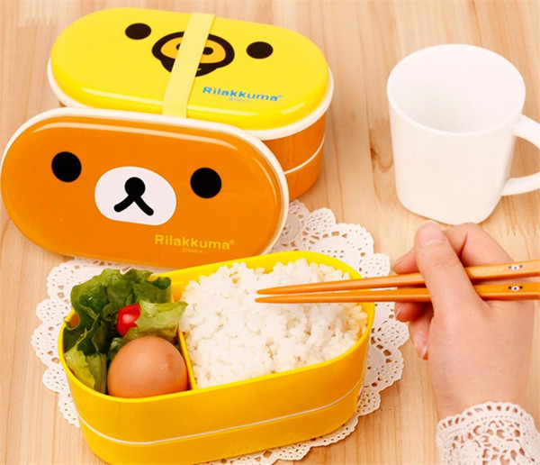 Portable Children Bento Box with Chopsticks Children Microwave Lunch Box for Picnic