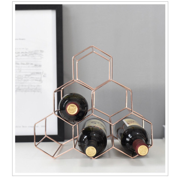 Creative Geometric Wine Rack Metal Simple Household Grape Wine Rack Restaurant Living Room Bar Cabinet Display