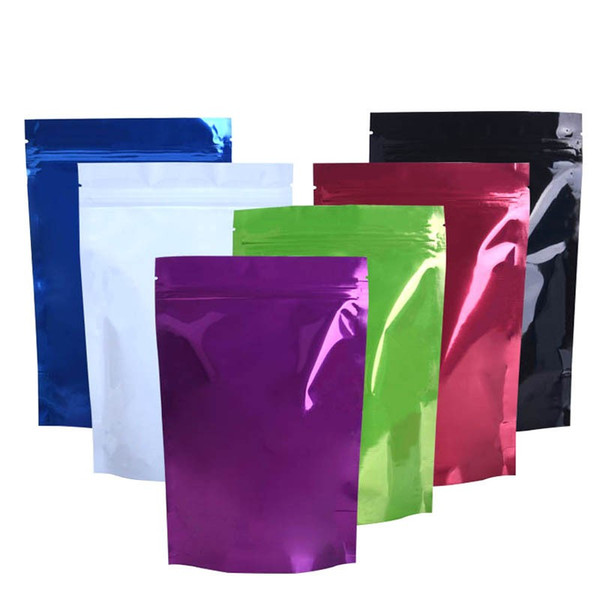 100pcs/Lot Food Moistureproof Bags 6 Colors Snack Cookie Aluminum Foil Bag Ziplock Packaging Sealing Pouch 1 Lot ePacket