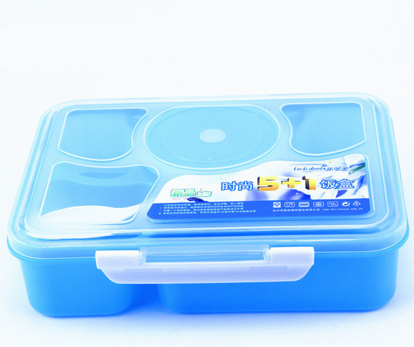 5 in 1 Lunch Box Plastic Food Storage Containers Food Fruits Holder Portable Bento Box Snack Box