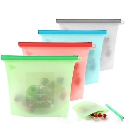 Reusable Silicone Food Preservation Bag Vacuum Sealer Bags Fridge Food Storage Container Freezing & Heating For Kitchen Food Fresh Bag