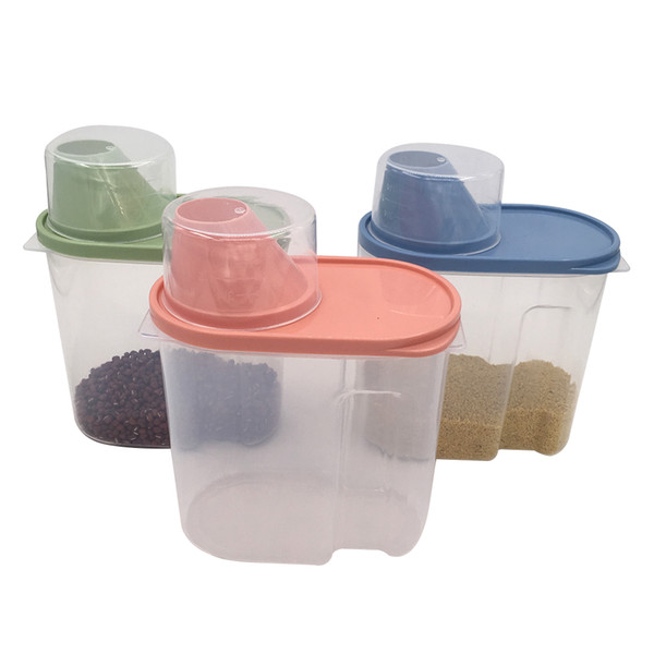 3 Sets Plastics Airtight Canisters,Kitchen Food Saver Storage Container,Keeps Food Fresh & Dry(Pink,Green,Blue)