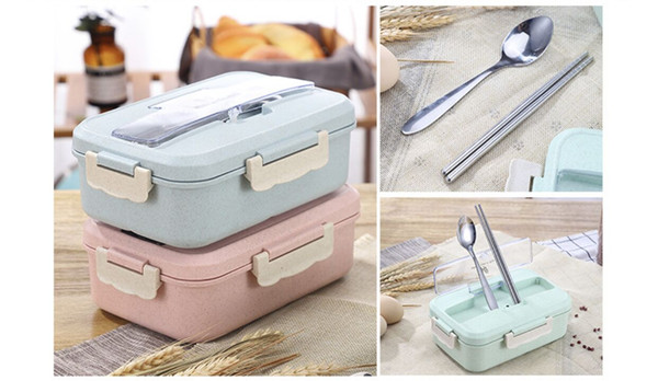 Wheat insulated lunch box with lid lunch box adult student compartment lunch box set