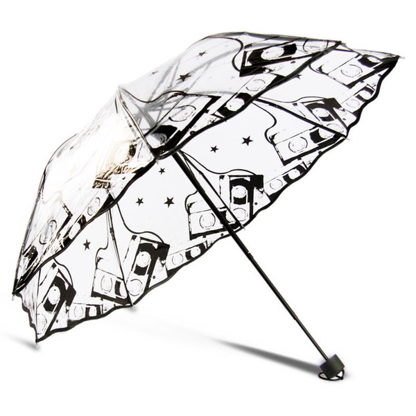 Clear Cute Bubble Deep Dome Umbrella Wind Resistance Arch Umbrella Transparent Mushroom Shaped Weeding Decoration Party Parasol Waterproof